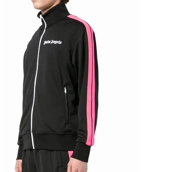 Palm Angels Black Jacket with Pink Stripes - Picture 4 of 13